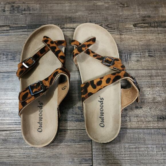 Outwoods sandal leopard print size 9 women's - Picture 1 of 8
